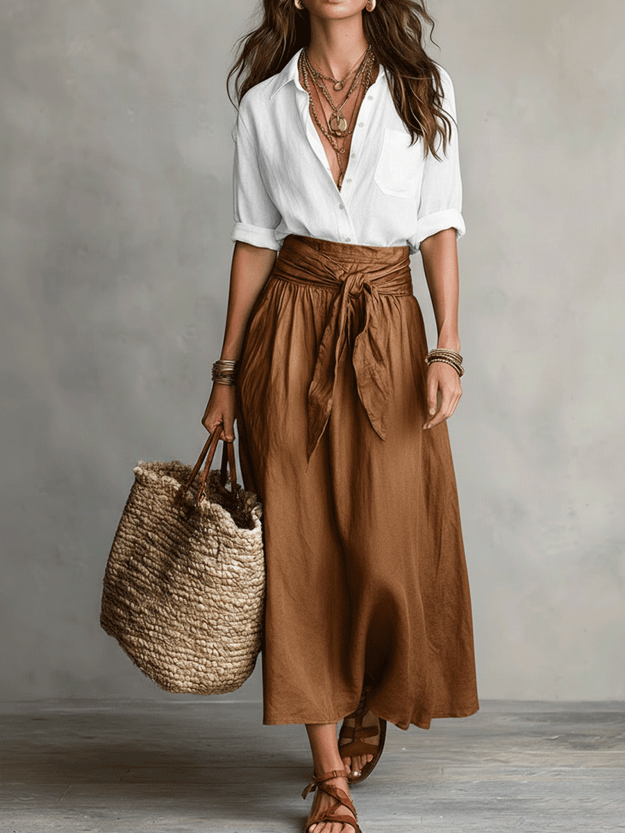 Falda Mujer | Conjunto de dos piezas con falda fluida y top
