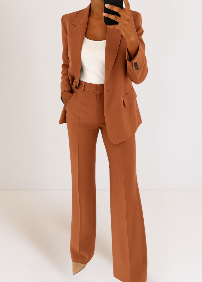 Conjunto mujer | blazer con solapas y pantalón recto
