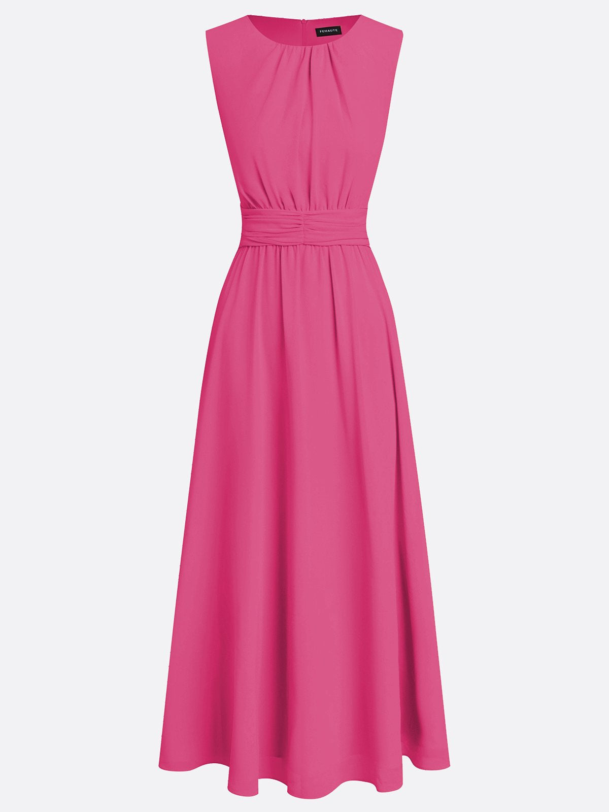 Vestido Mujer Maxi | Silueta A-Line sin mangas cuerpo fruncido