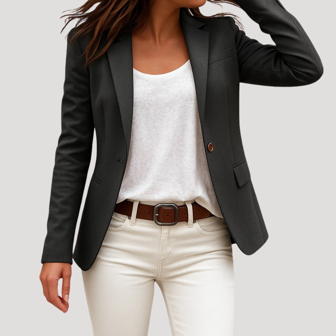 Blazer Mujer | corte ajustado con solapas y cierre frontal