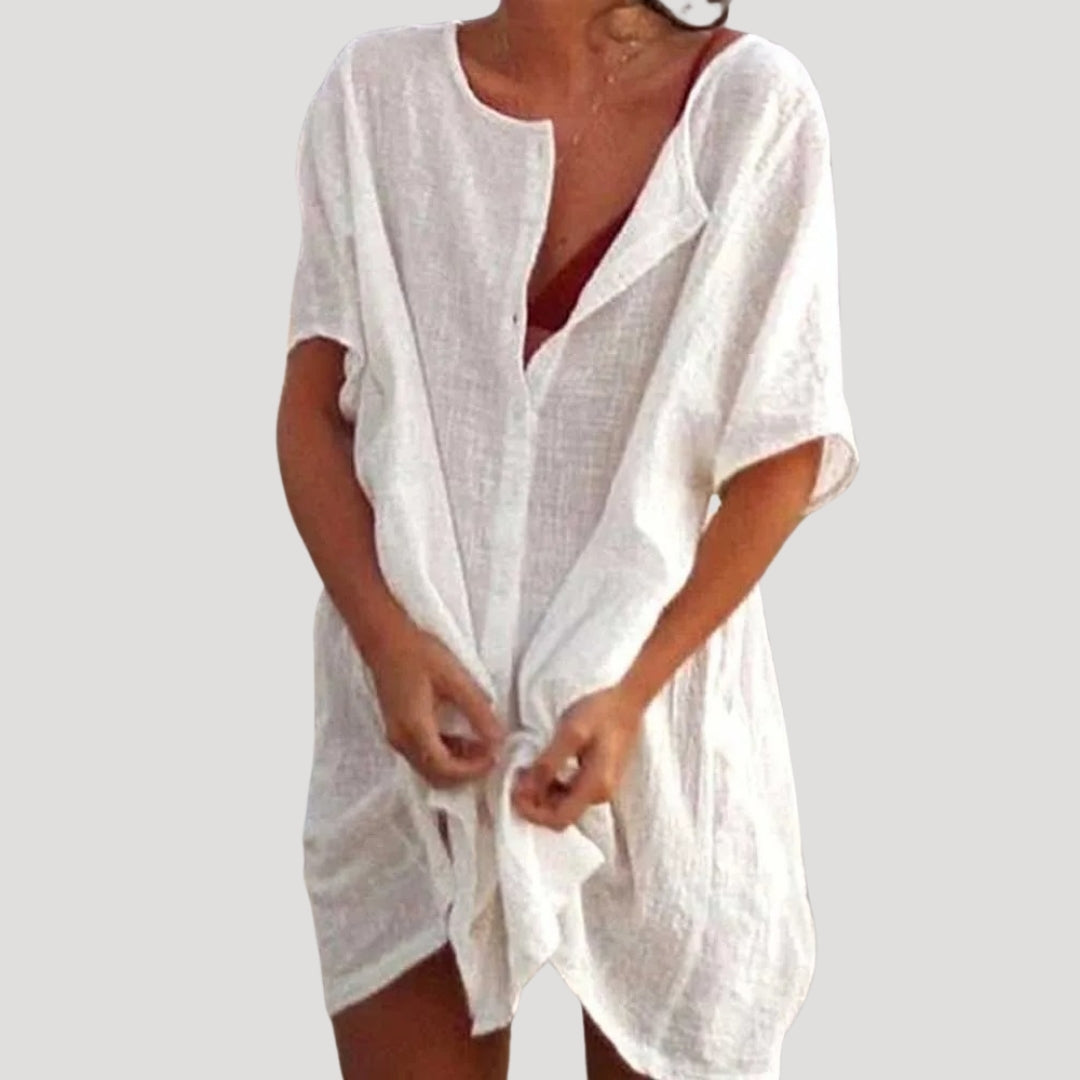 Vestido Mujer | túnica amplia con escote en V