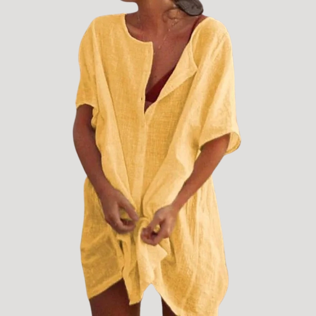 Vestido Mujer | túnica amplia con escote en V