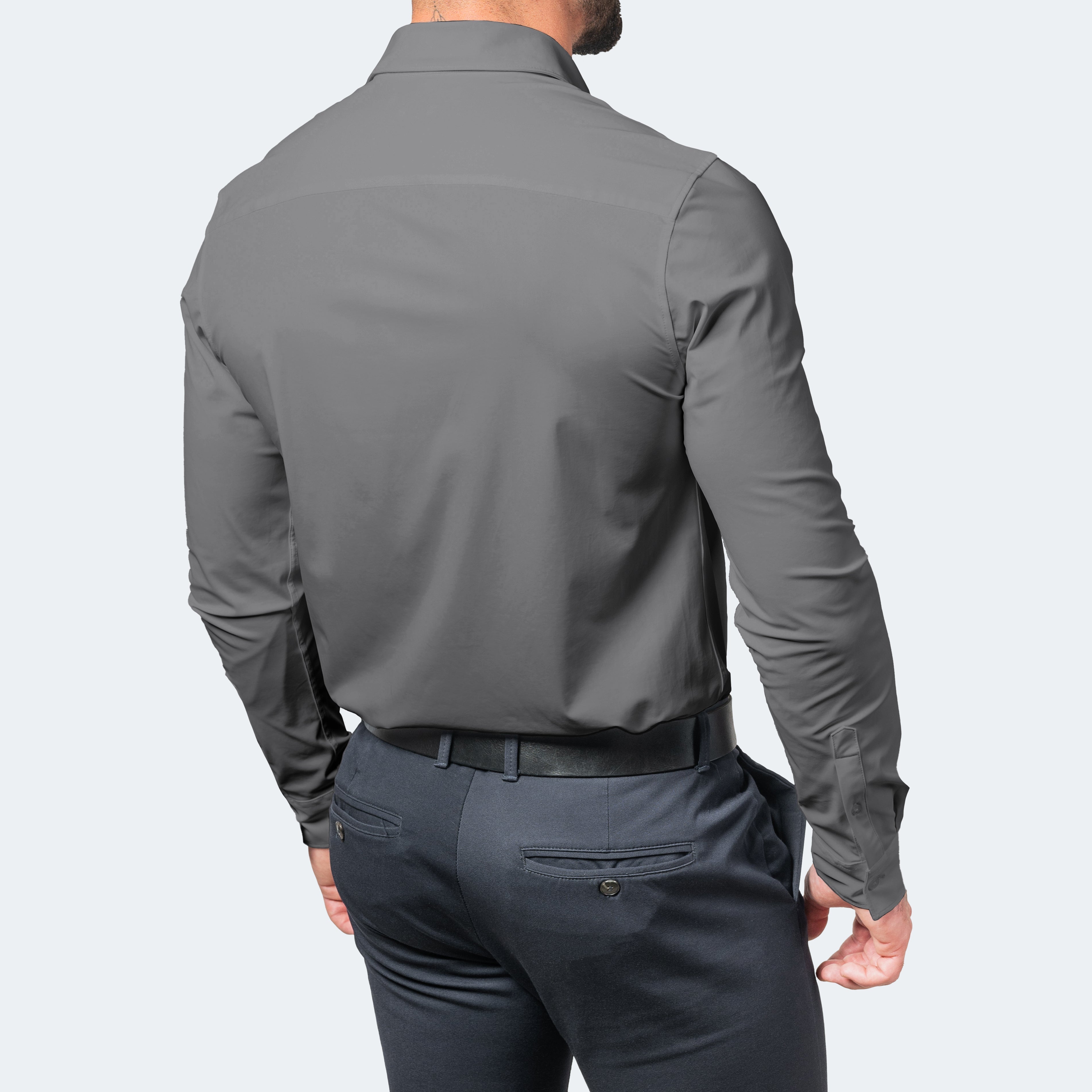Camiseta Hombre | Corte Ajustado con Cuello Ancho y Manga Larga