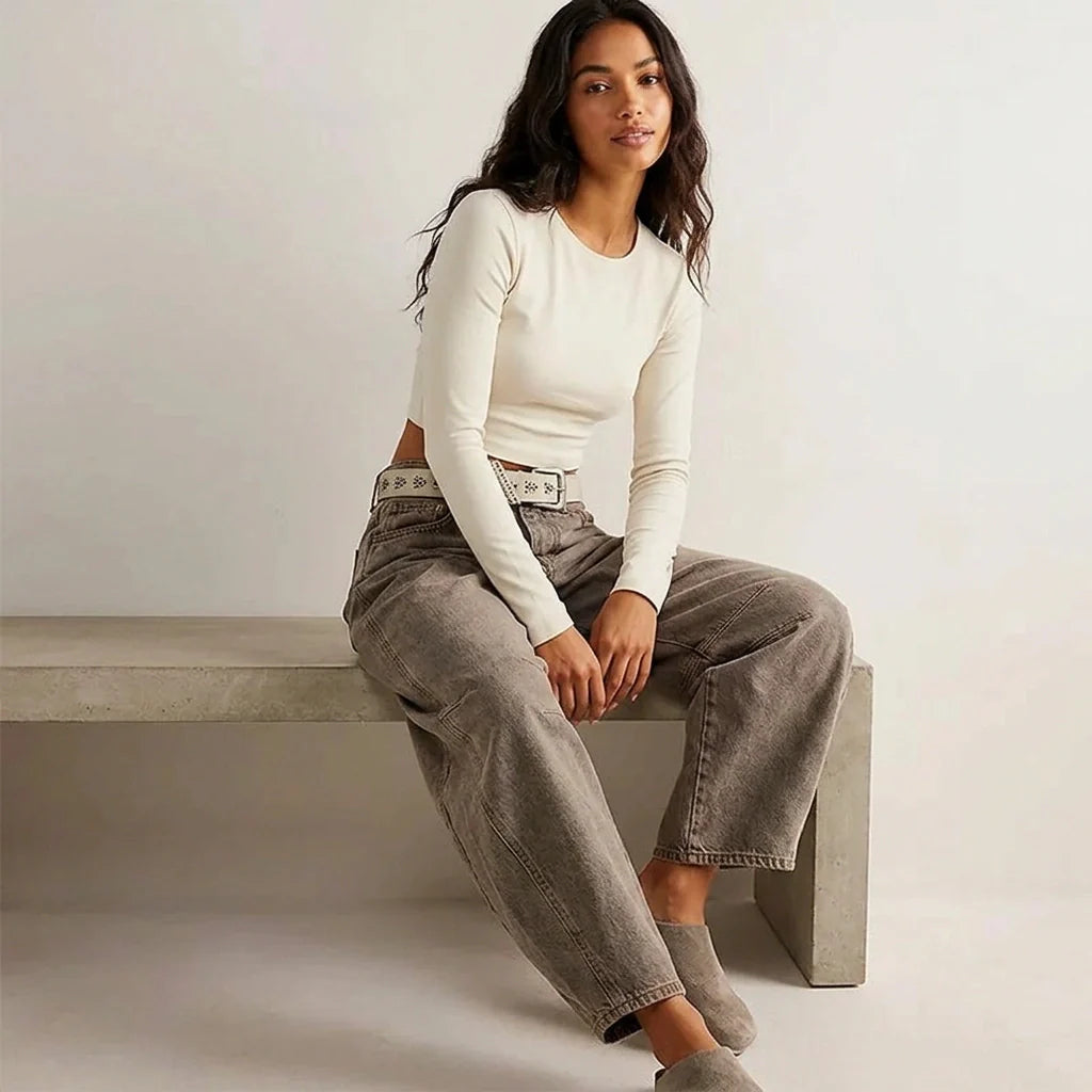 Jeans Mujer | Corte Baggy con Cintura Alta y Pierna Ancha