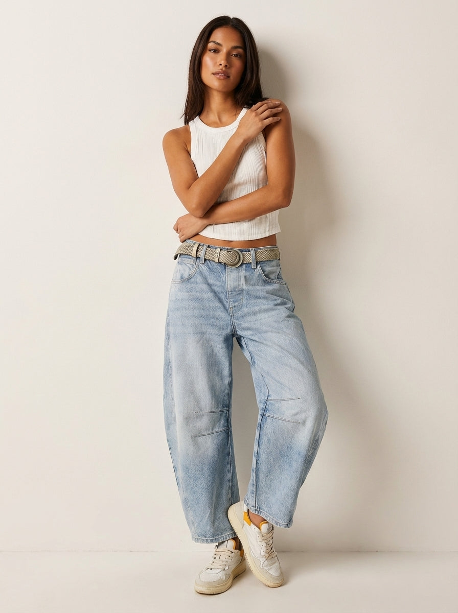Jeans Mujer | Corte Baggy con Cintura Alta y Pierna Ancha