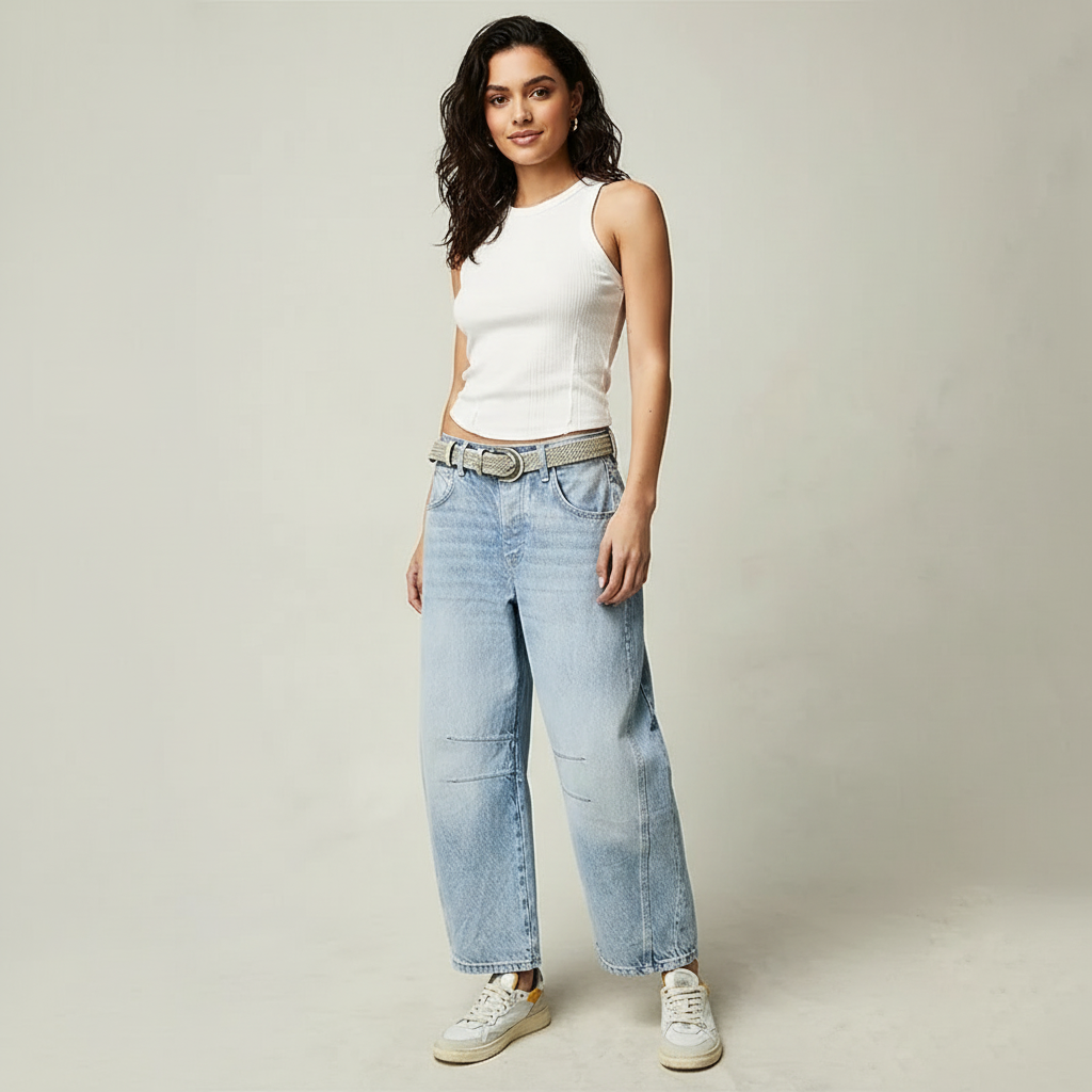 Jeans Mujer | Corte Baggy con Cintura Alta y Pierna Ancha