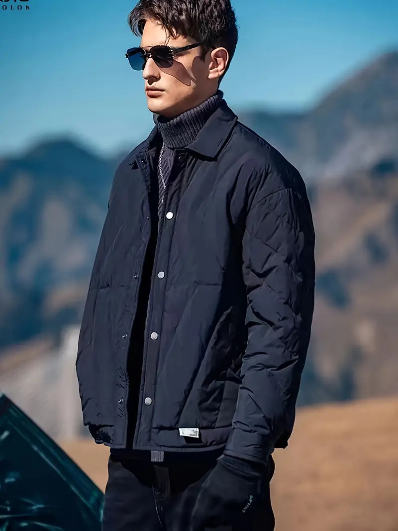 Chaqueta hombre | acolchada con botones y cuello clásico