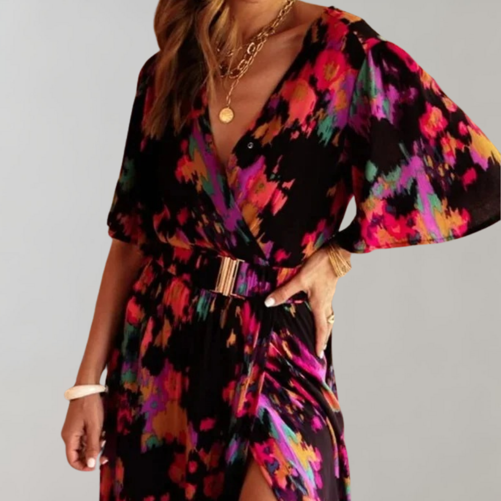 Vestido Maxi Mujer | Cruzado con Silueta Femenina y Caída Larga