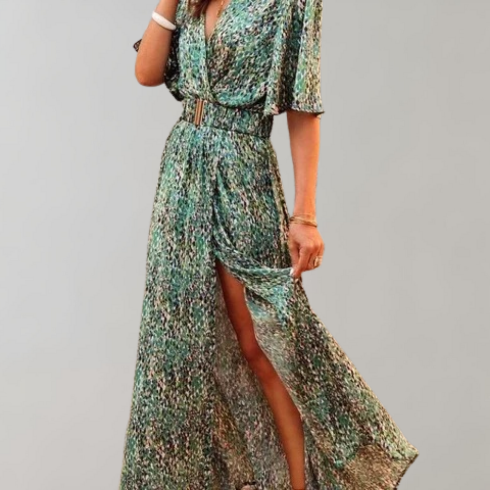 Vestido Maxi Mujer | Cruzado con Silueta Femenina y Caída Larga
