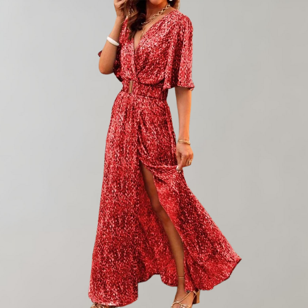 Vestido Maxi Mujer | Cruzado con Silueta Femenina y Caída Larga