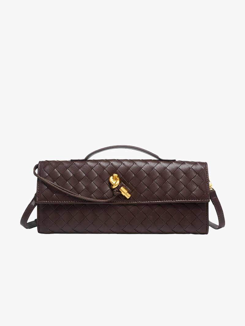 Bolso mujer | diseño trenzado con solapa y cierre frontal