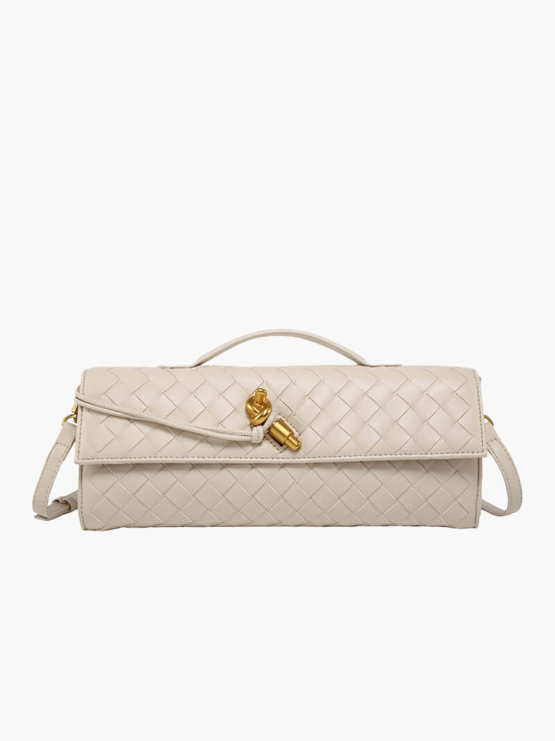 Bolso mujer | diseño trenzado con solapa y cierre frontal