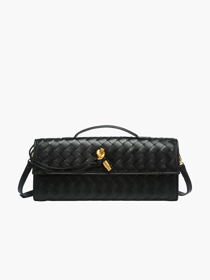 Bolso mujer | diseño trenzado con solapa y cierre frontal