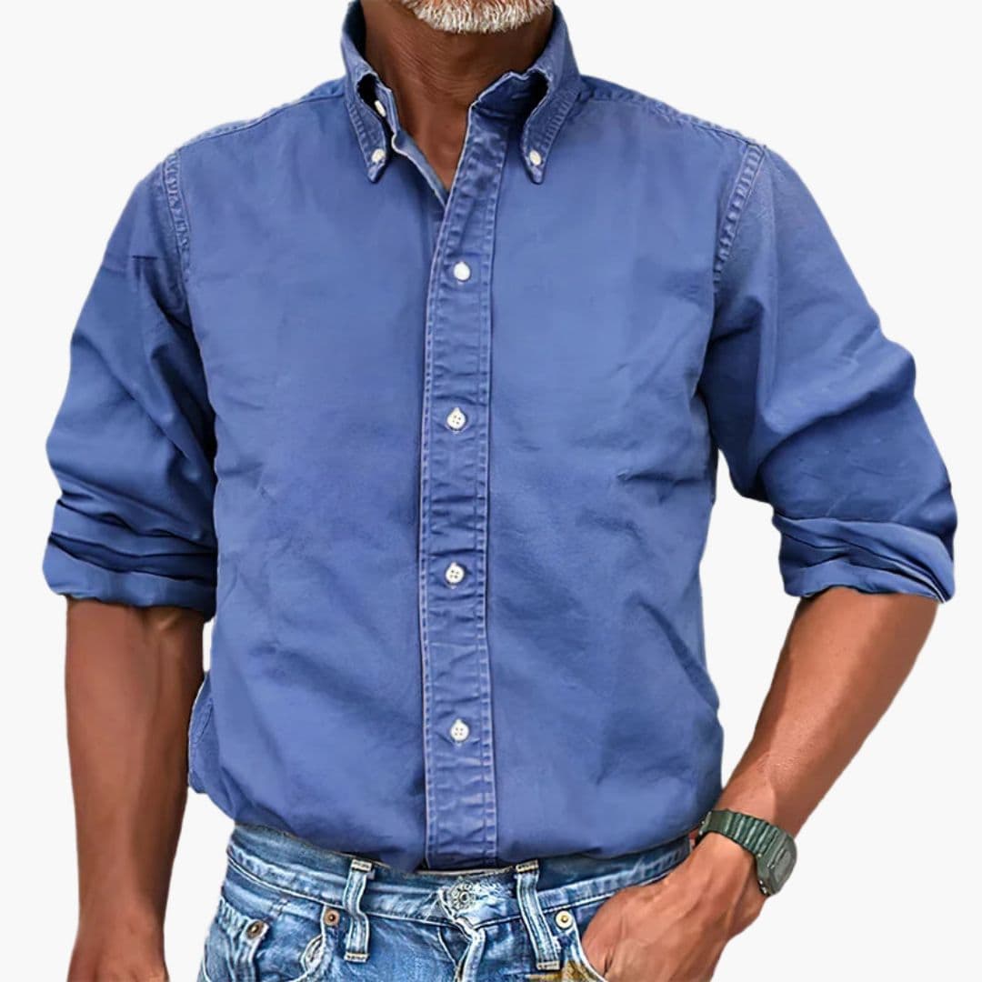 Camisa hombre | diseño manga larga con cierre frontal