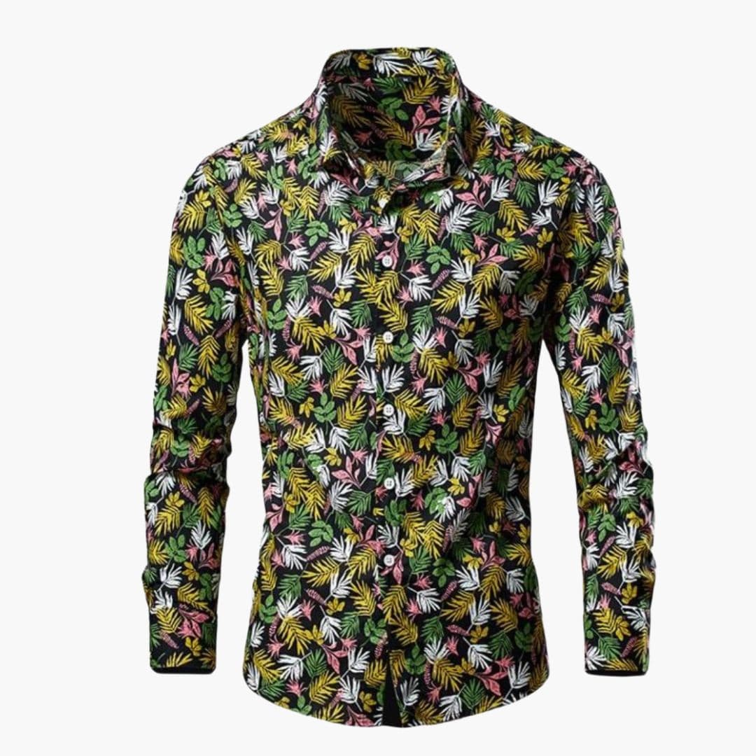 Camisa hombre | manga larga con estampado floral