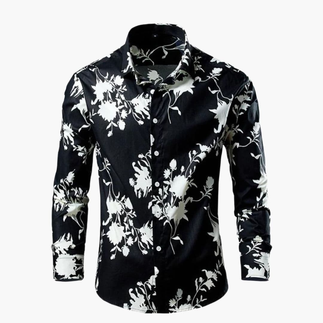Camisa hombre | manga larga con estampado floral