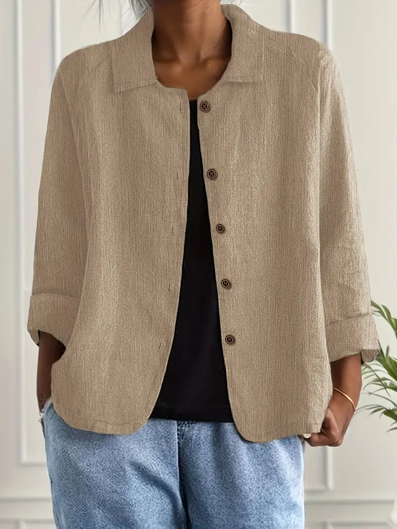 Chaqueta Mujer | Corte Relajado con Cierre de Botones al Frente
