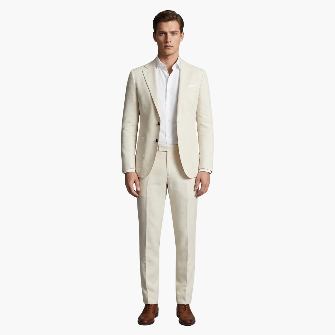 Traje hombre | conjunto dos piezas con solapa y cierre frontal