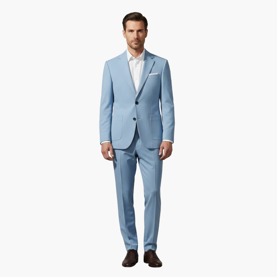 Traje hombre | conjunto dos piezas con solapa y cierre frontal