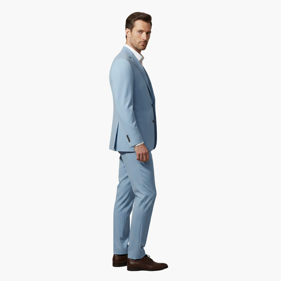 Traje hombre | conjunto dos piezas con solapa y cierre frontal