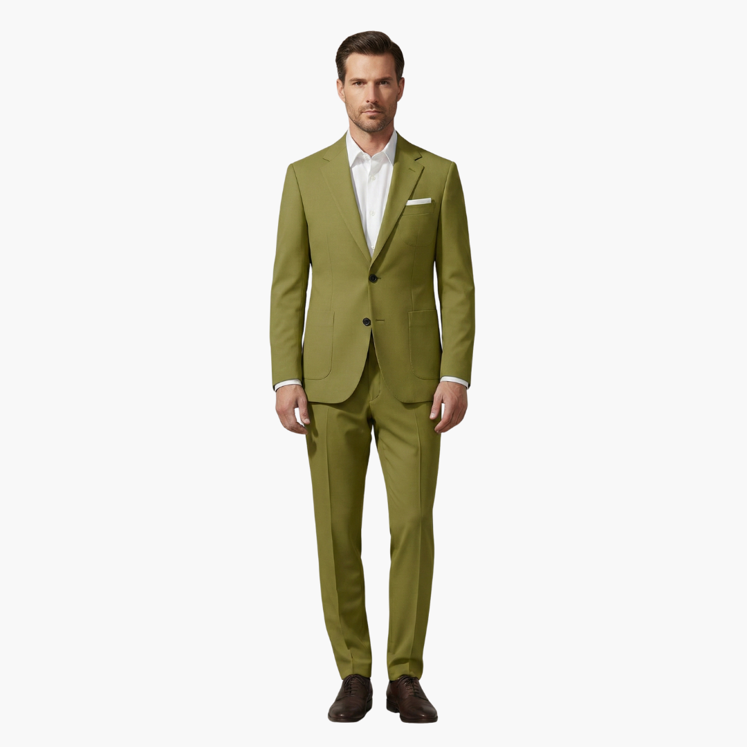 Traje hombre | conjunto dos piezas con solapa y cierre frontal