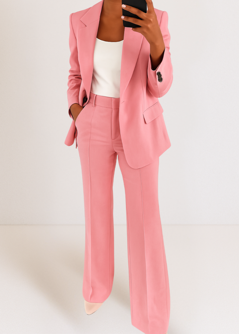 Conjunto mujer | blazer con solapas y pantalón recto