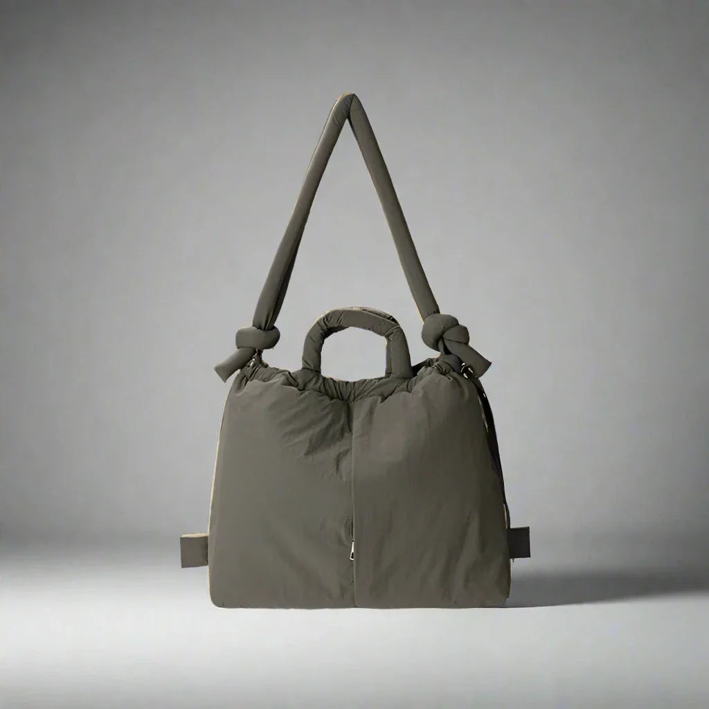 Bolso mujer | diseño acolchado con asas dobles y cierre fruncido