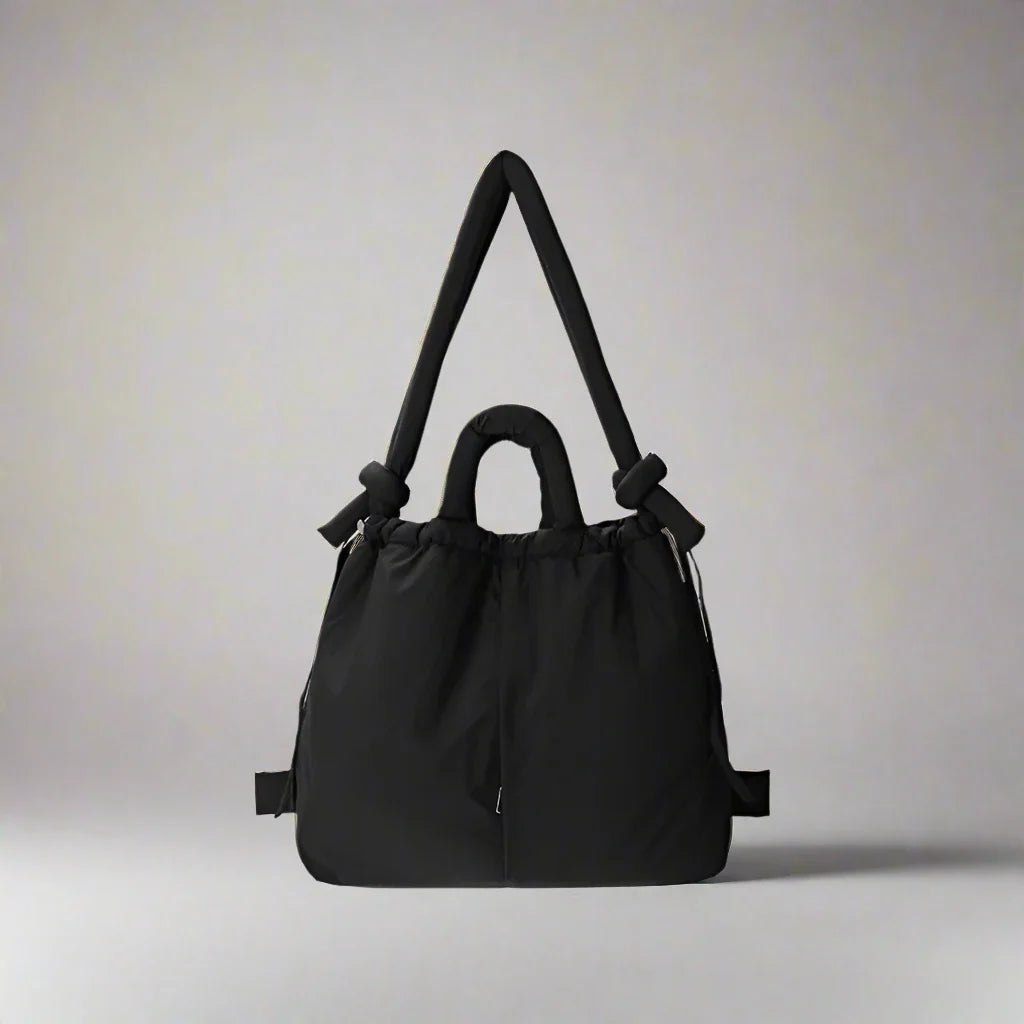 Bolso mujer | diseño acolchado con asas dobles y cierre fruncido
