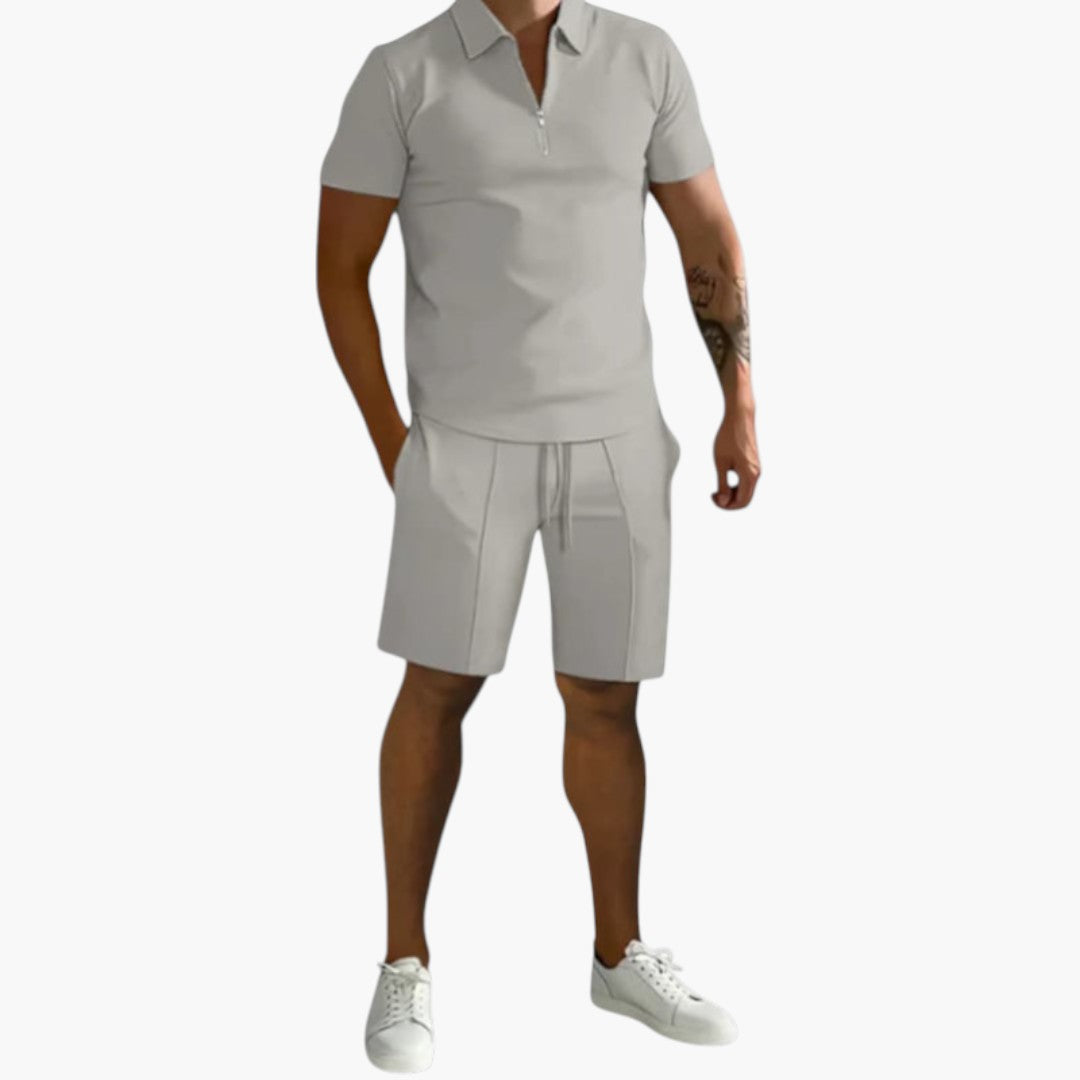 Conjunto hombre | camisa con media cremallera y short con cordón