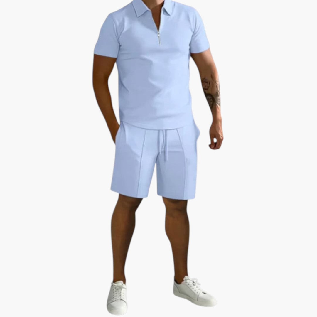 Conjunto hombre | camisa con media cremallera y short con cordón