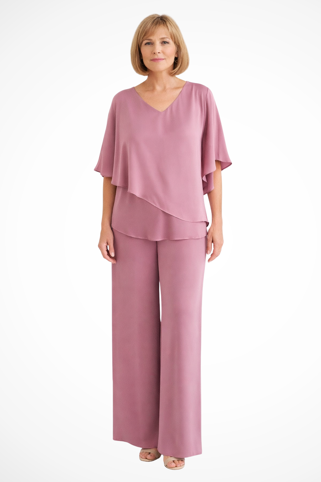 Pantalones Mujer de Pierna Ancha | Conjunto de Dos Piezas