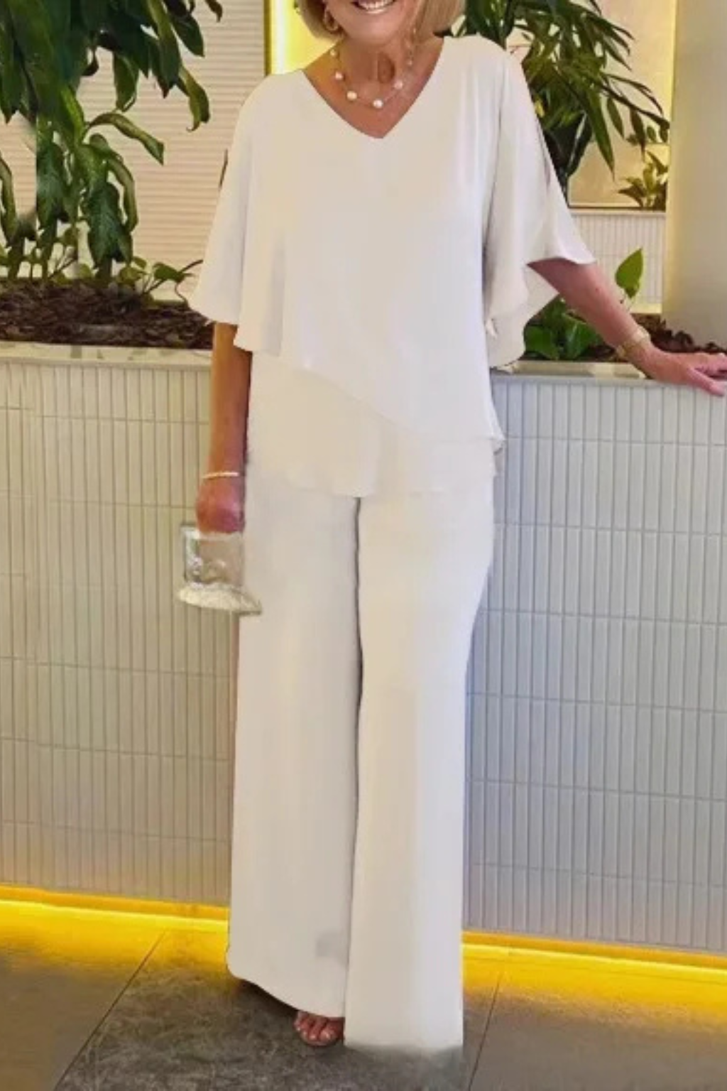 Pantalones Mujer de Pierna Ancha | Conjunto de Dos Piezas
