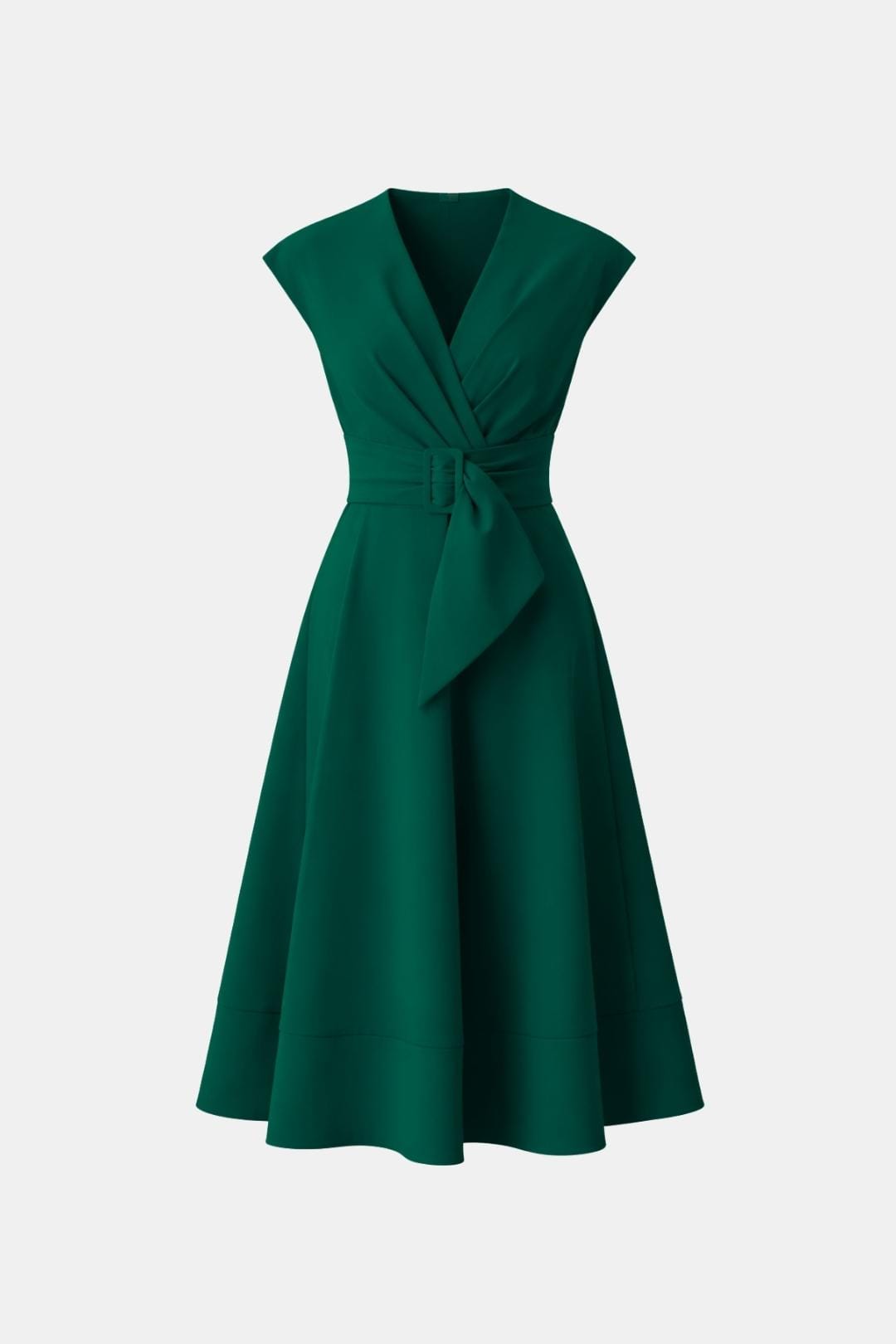 Vestido Mujer Midi | Escote en V con cinturón ajustable en cintura