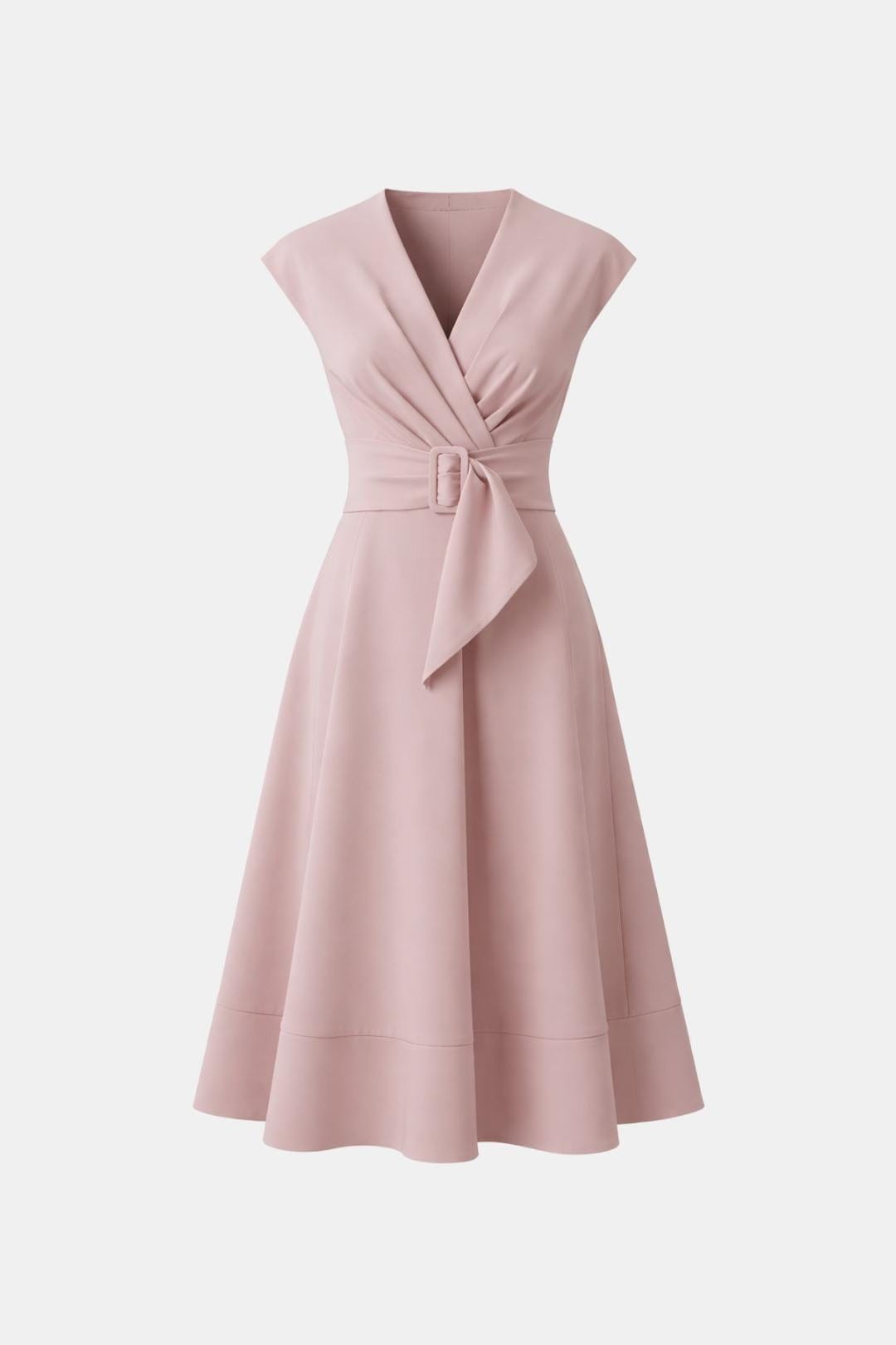 Vestido Mujer Midi | Escote en V con cinturón ajustable en cintura