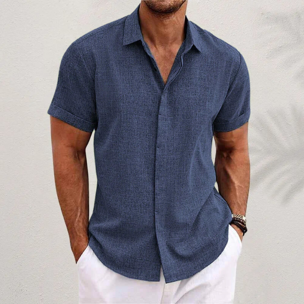 Camisa hombre | diseño manga corta con cierre frontal
