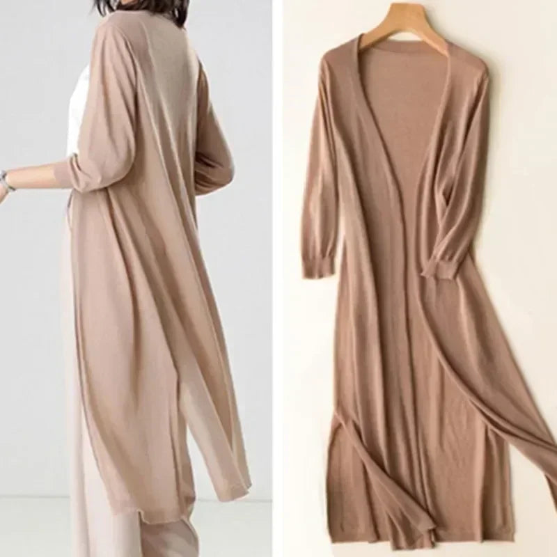 Cárdigan Mujer | Largo con diseño abierto y corte amplio