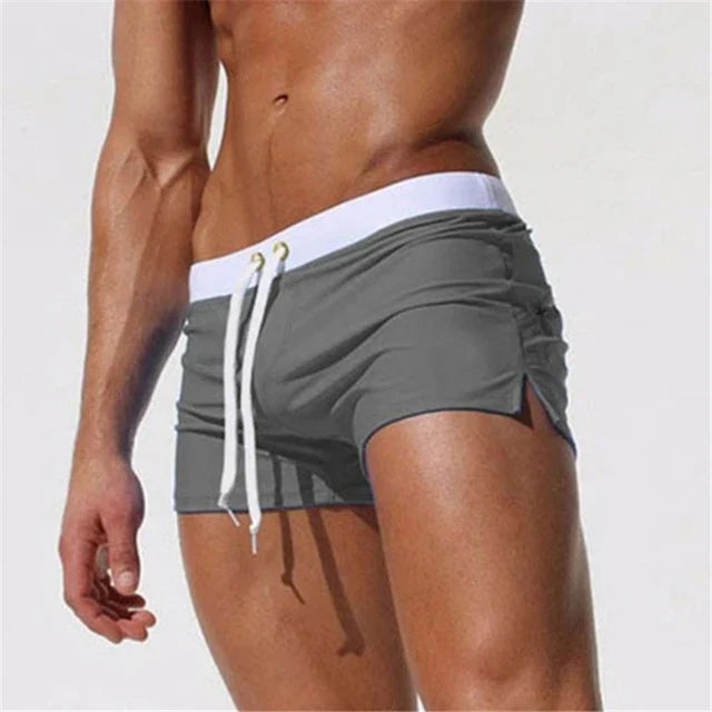 Bañador hombre | corte corto con cordón ajustable y abertura lateral