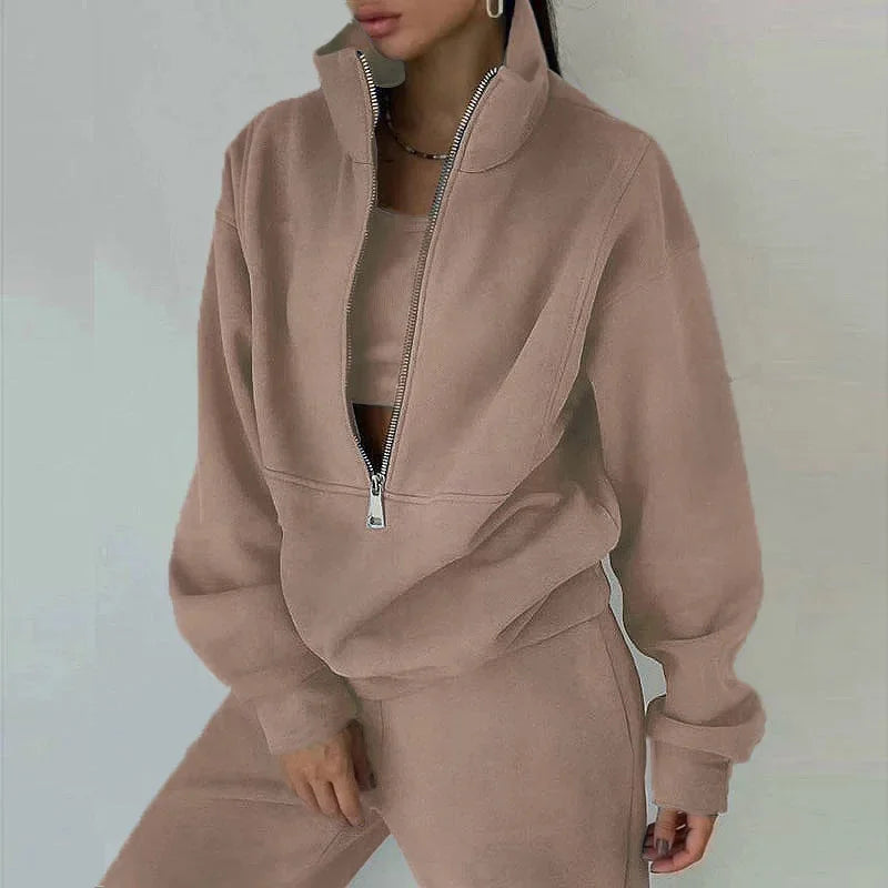 Conjunto mujer | dos piezas con media cremallera y cuello alto