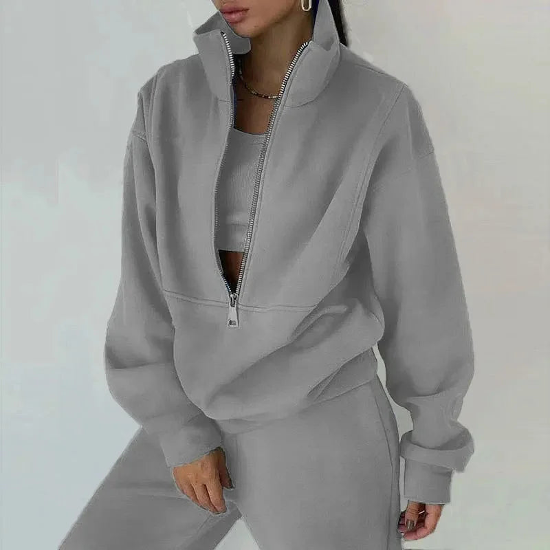 Conjunto mujer | dos piezas con media cremallera y cuello alto