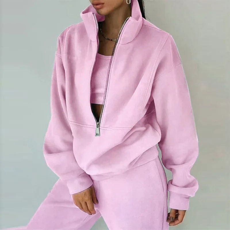 Conjunto mujer | dos piezas con media cremallera y cuello alto