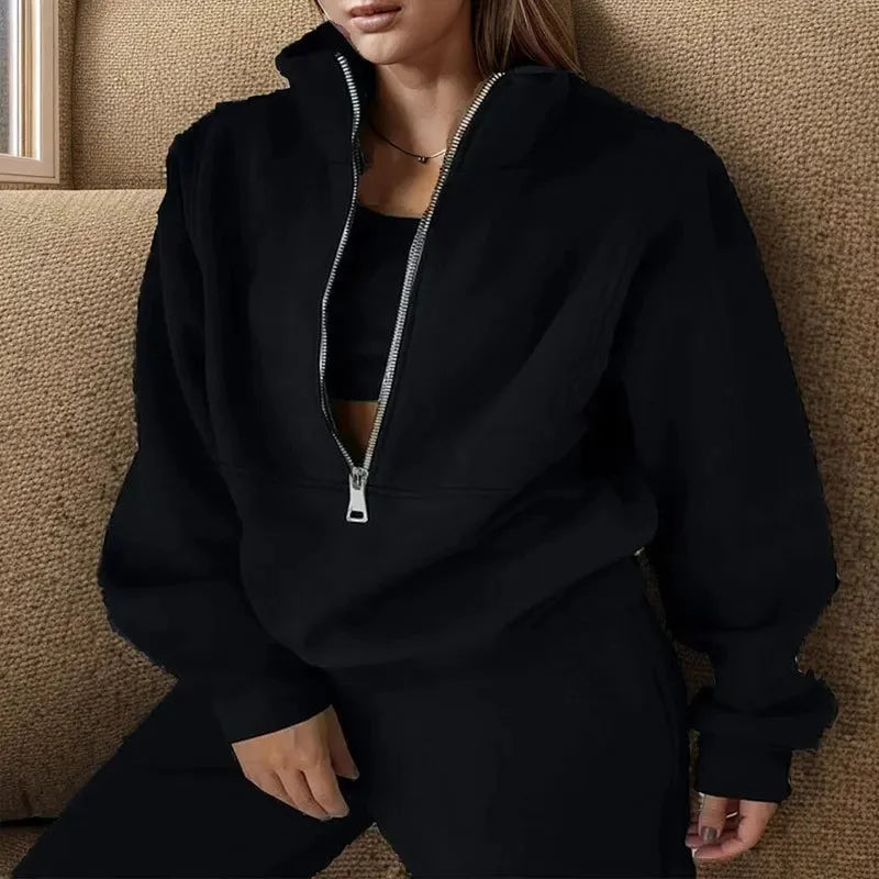 Conjunto mujer | dos piezas con media cremallera y cuello alto