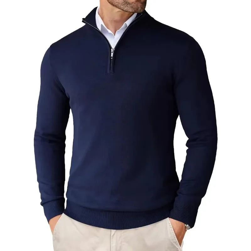 Suéter hombre | media cremallera con cuello alto