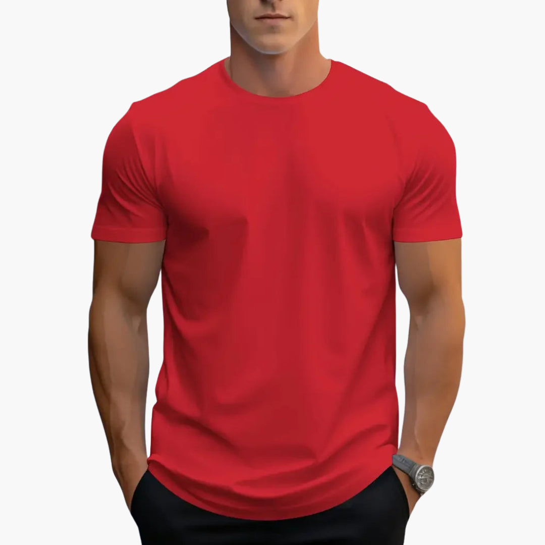 Camiseta hombre | cuello redondo con manga corta y corte recto