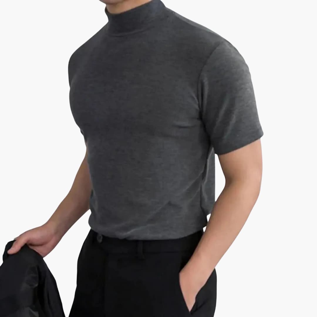 Camiseta hombre | corte ajustado con cuello elevado
