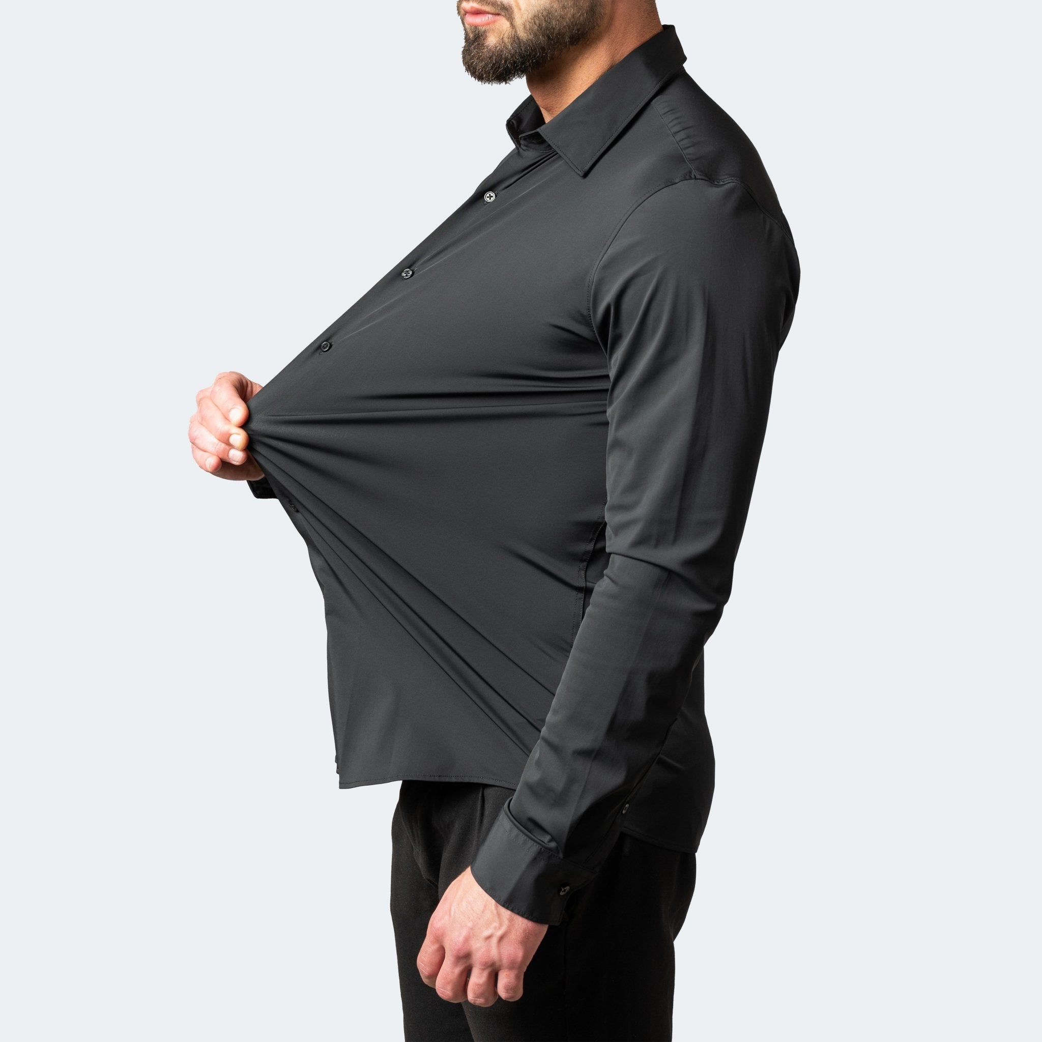 Camiseta Hombre | Corte Ajustado con Cuello Ancho y Manga Larga