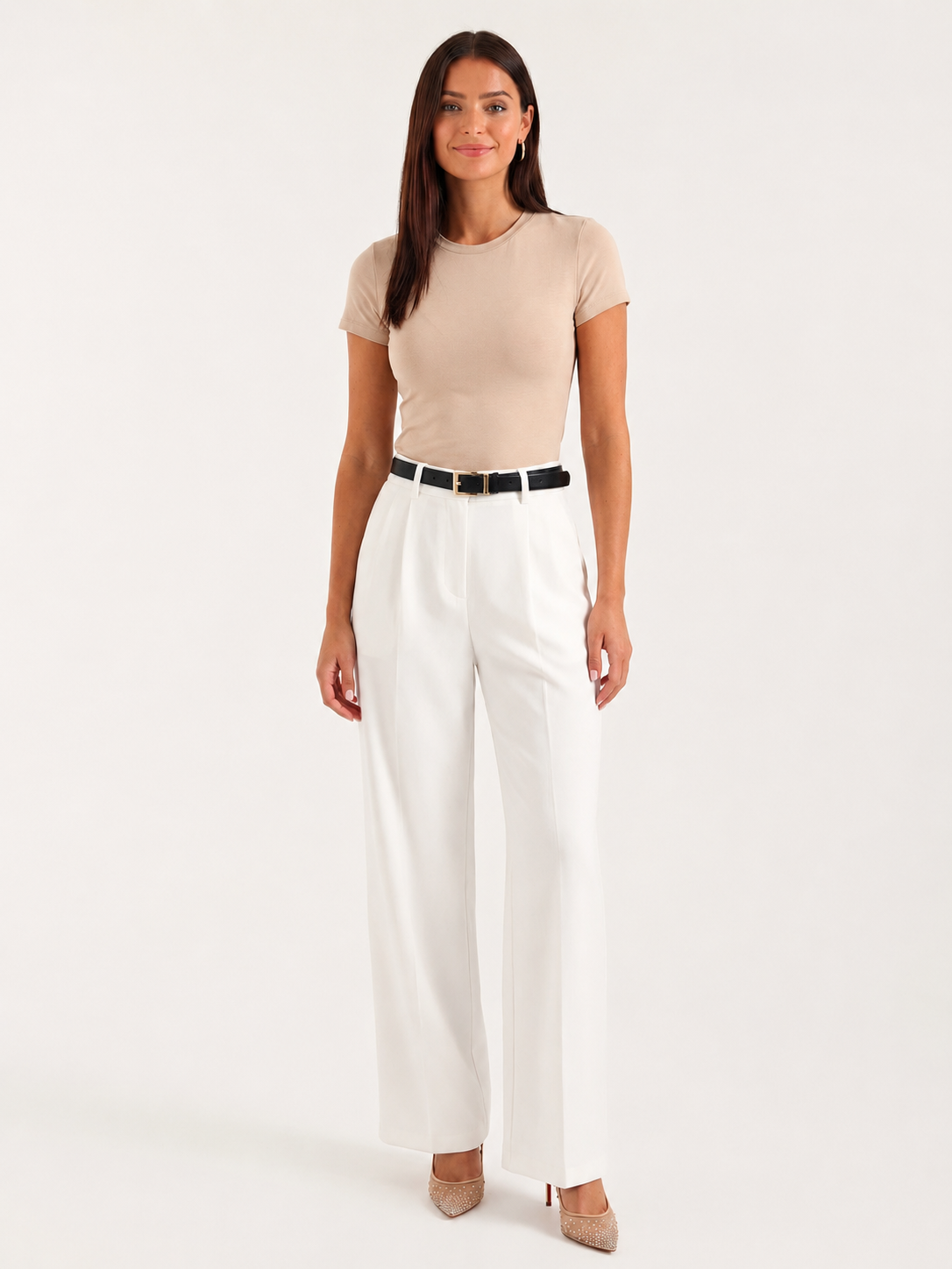 Pantalón Mujer Talle Alto | Pierna Ancha y Fit Relajado