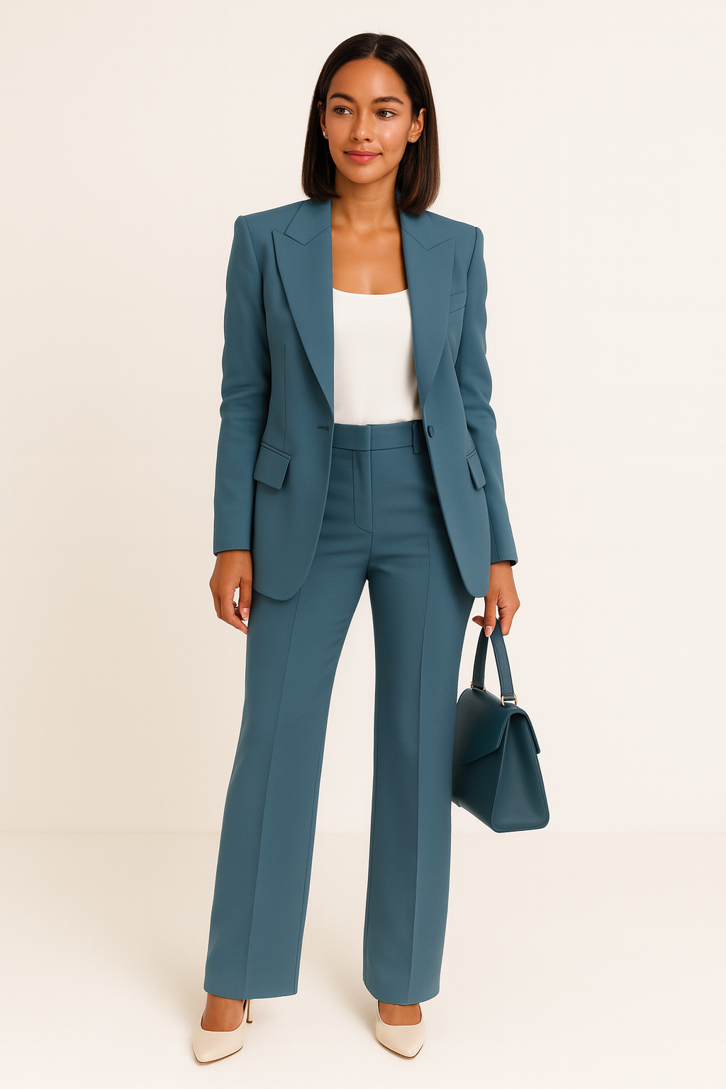 Conjunto mujer | blazer con solapas y pantalón recto