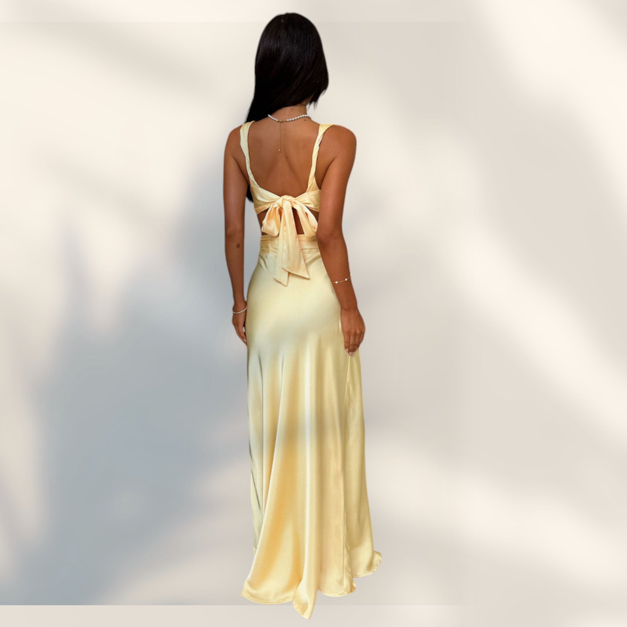 Vestido Maxi Sin Mangas Escote en V | Abertura Lateral Silueta Recta
