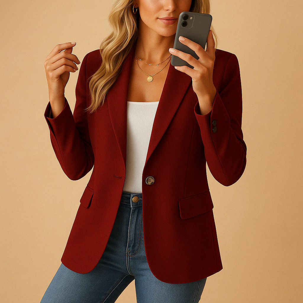 Blazer Mujer | corte entallado con solapa y botón frontal