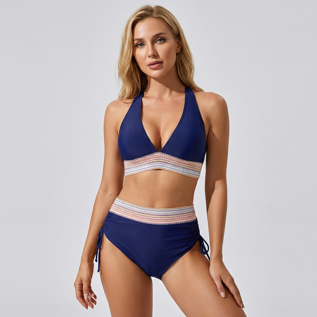 Bikini mujer | dos piezas con cintura alta y tirantes